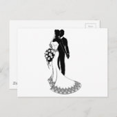 Bride en Groom Wedding Silhouette Briefkaart (Voorkant / Achterkant)