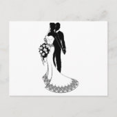Bride en Groom Wedding Silhouette Briefkaart (Voorkant)