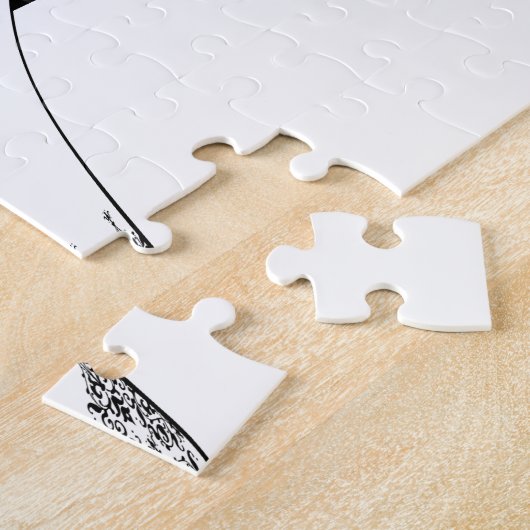 Bride en Groom Wedding Silhouette Legpuzzel (Zijkant)