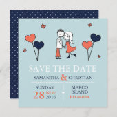 Bride en Groom Wedding sparen de Datum Save The Date (Voorkant / Achterkant)