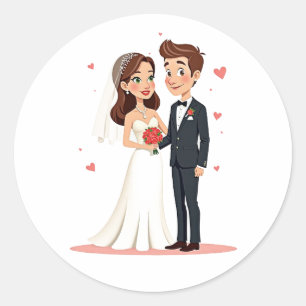 Bride en Groom Wedding Sticker