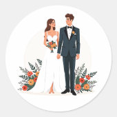 Bride en Groom Wedding Sticker (Voorkant)