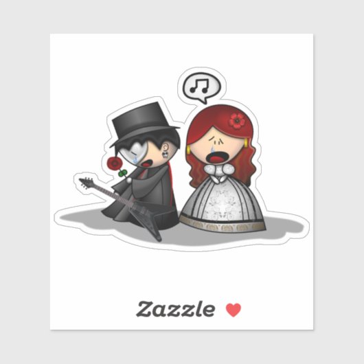 Bride en Groom Wedding Sticker (Vel)