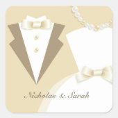 Bride en Groom Wedding Sticker (Voorkant)