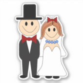 Bride en Groom Wedding Sticker (Voorkant)