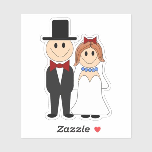 Bride en Groom Wedding Sticker (Vel)