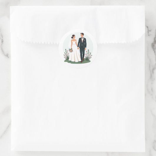 Bride en Groom Wedding Stickers (Tas)