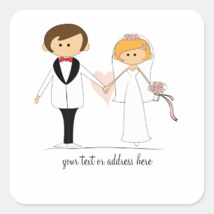 Bride en Groom Wedding Stickers