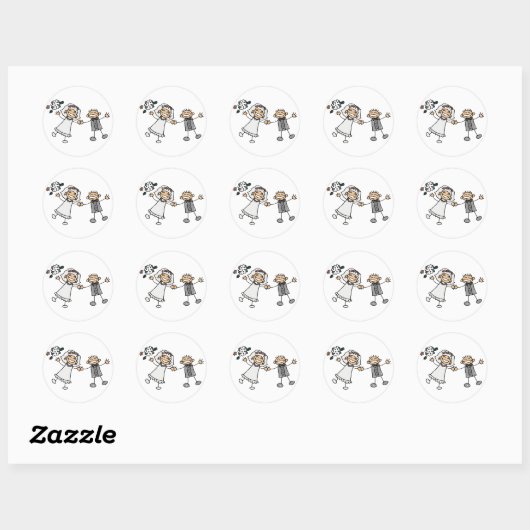 Bride en Groom Wedding Stickers (Vel)