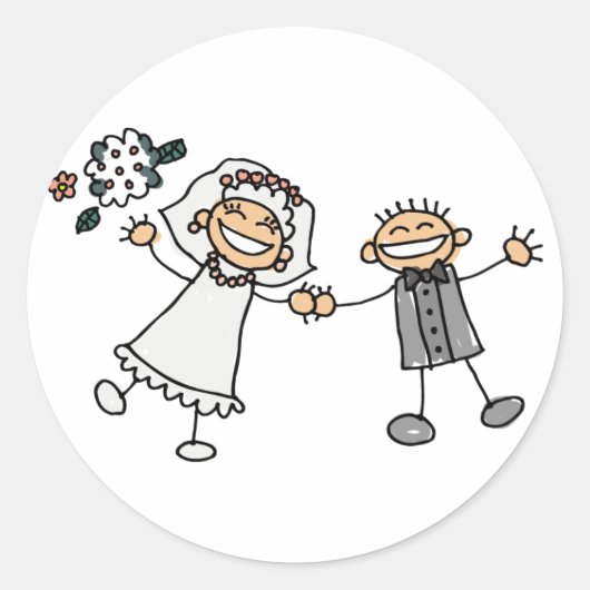 Bride en Groom Wedding Stickers (Voorkant)