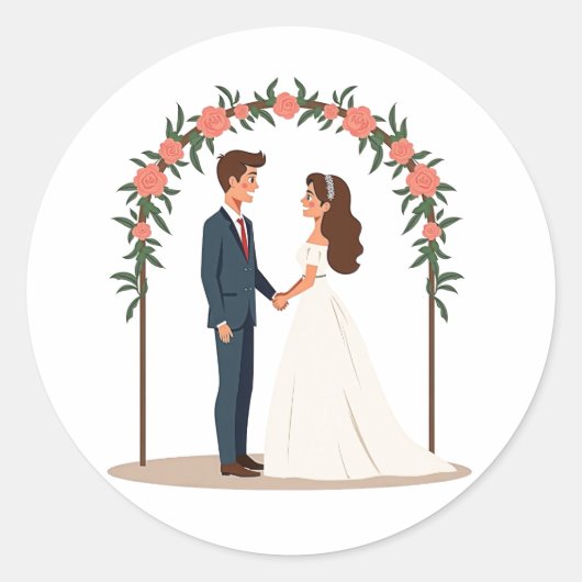 Bride en Groom Wedding Stickers (Voorkant)