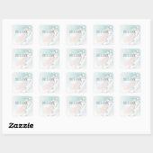 Bride en Groom Wedding Vierkante Sticker (Vel)