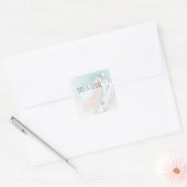 Bride en Groom Wedding Vierkante Sticker (Envelop)