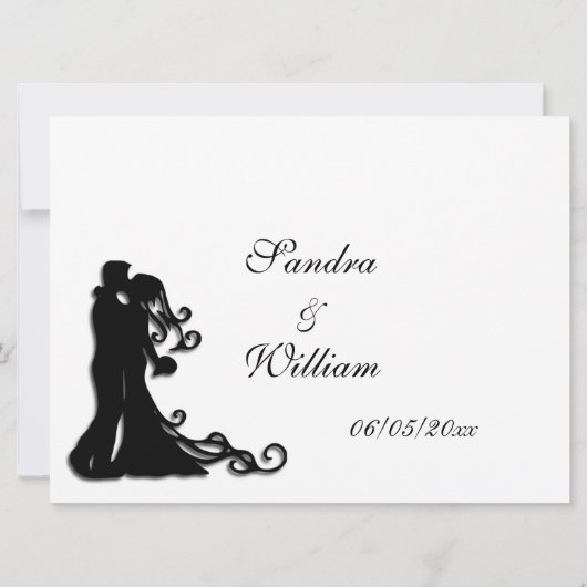 Bride en Groom White Kaart (Achterkant)