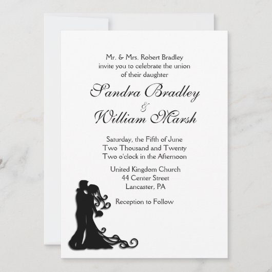 Bride en Groom White Kaart (Voorkant)