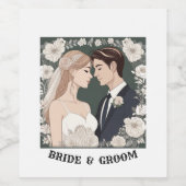 BRIDE EN GROOM WIJN ETIKET (Enkel label)
