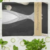 Bride en Groom (wit) Funny Dish Towel Theedoek (Gevouwen)