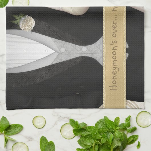 Bride en Groom (wit) Funny Dish Towel Theedoek (Gevouwen)