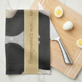 Bride en Groom (wit) Funny Dish Towel Theedoek (Quarter Fold)