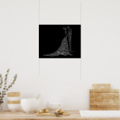 Bride en Groom Word Art Poster (Keuken)