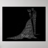 Bride en Groom Word Art Poster (Voorkant)