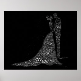 Bride en Groom Word Art Poster