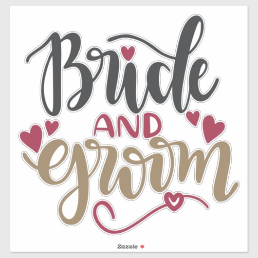 Bride en groomcontour sticker (Vel)