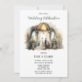 Bride- en Groomkerk en Florals Wedding Kaart (Voorkant)