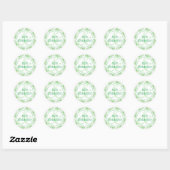 Bride en groomnamen samen. ronde sticker (Vel)