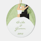 Bride en Groom's eerste kerstversiering Keramisch Ornament (Links)