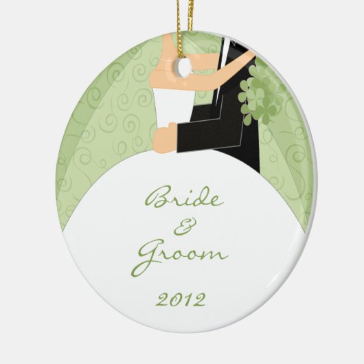 Bride en Groom's eerste kerstversiering Keramisch Ornament (Links)