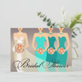 Bride en haar Brdesmaids Vrijgezellenfeest | blauw Kaart (Staand voorkant)