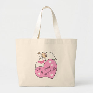 Bride en Heart, ik word getrouwd Grote Tote Bag