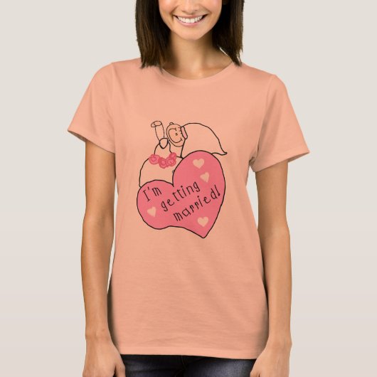 Bride en Heart, ik word getrouwd T-shirt (Voorkant)