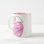 Bride en Heart, ik word getrouwd Tweekleurige Koffiemok (Voorkant links)