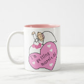 Bride en Heart, ik word getrouwd Tweekleurige Koffiemok (Links)