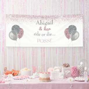 Bride en Her Ride of Die Posse Bachelorette Spandoek