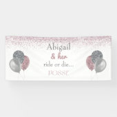 Bride en Her Ride of Die Posse Bachelorette Spandoek (Horizontaal)