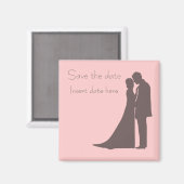 Bride en het silhouet van de Groom sparen de datum Magneet (Voorkant / Achterkant)