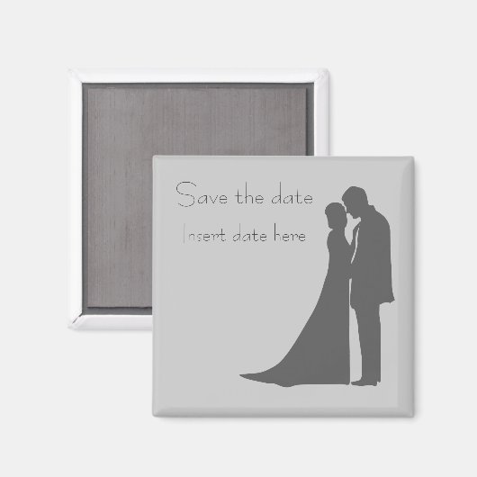 Bride en het silhouet van de Groom sparen de datum Magneet (Voorkant / Achterkant)