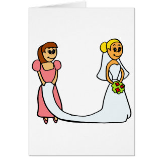 Bride en Maid of Honor Cartoon