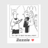 Bride en Small Print Wedding Vows Cartoon. Sticker (Vel)
