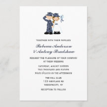 Bride en Soldaat in Blue Camouflage Wedding