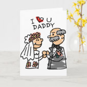 Bride en vader op de huwelijksdag voor de ceremoni kaart (Gele Bloem)