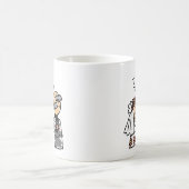 Bride en vader op de huwelijksdag voor de ceremoni koffiemok (Center)