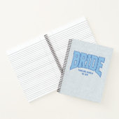 BRIDE Faux Glitter Varsity Engagement Bridal Notitieboek (Binnen)