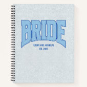 BRIDE Faux Glitter Varsity Engagement Bridal Notitieboek (Voorkant)
