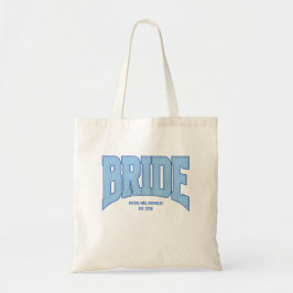 BRIDE Faux Glitter Varsity Engagement Bridal Tote Bag
