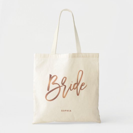 Bride | Faux Roos Gold - Speciaal gepersonaliseerd Tote Bag (Voorkant)
