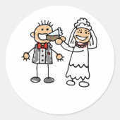 Bride Feeds Groom Ronde Sticker (Voorkant)